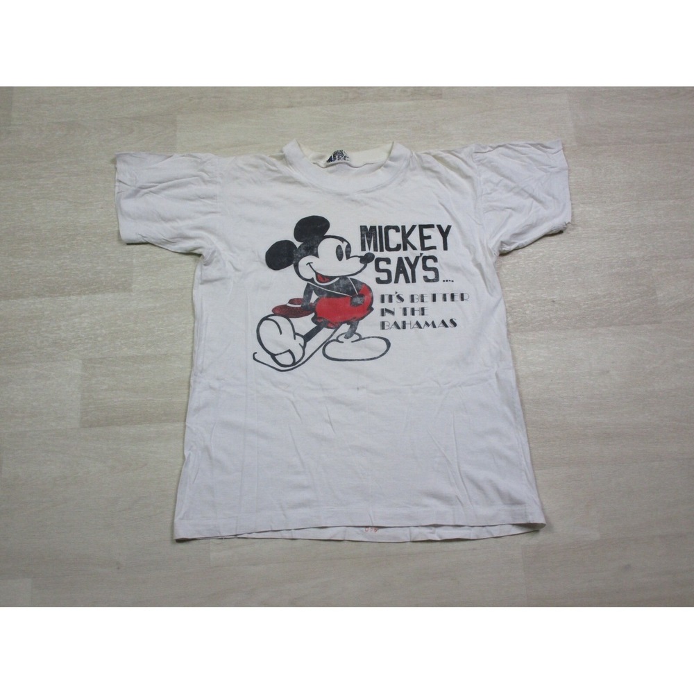 Vintage Disney Mickey Mouse "Better in the Bahamas" (S) T Shirt 80's Double Bull